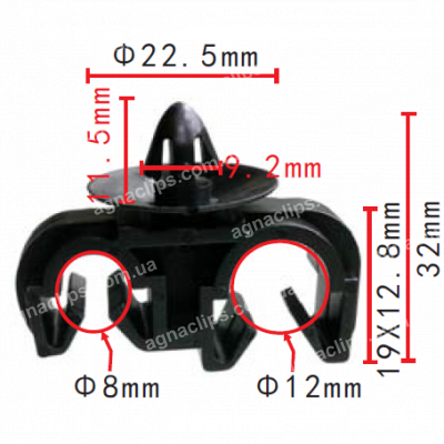 C 3516 Кліпса трубок, дротів з кріпленням