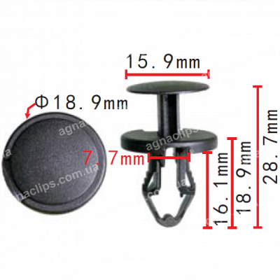 C 3583 Кліпса Ø7.7 натискна розпірна