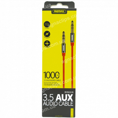 Кабель Aux Remax RL-L100 чорний/червоний