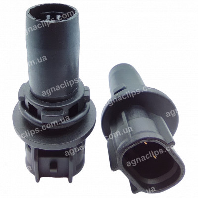 PN40 Патрон під лампу W5W пластик довгий чорний корпус