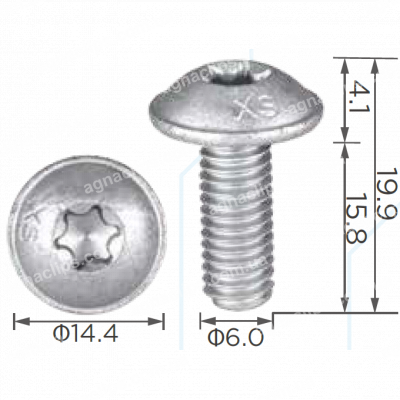 H 2326 Внутрішній гвинт M6 Mercedes SMART N000000001476 A0039901805 0039901805