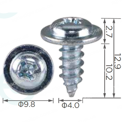 H 2327 Саморіз 4x10mm універсальний