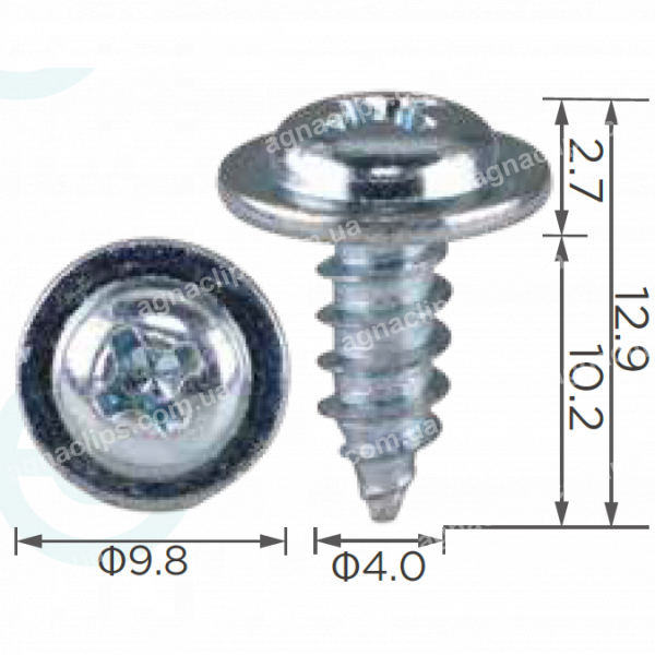 H 2327 Саморіз 4x10mm універсальний
