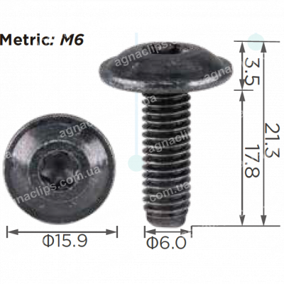 H 2335 Гвинт M6x18 під TORX універсальний