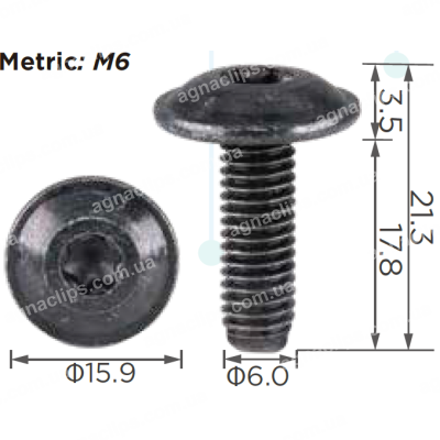 H 2335 Гвинт M6x18 під TORX універсальний