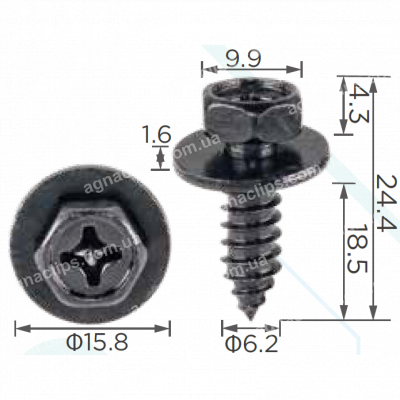 H 2338 Саморіз 6.2x18.5