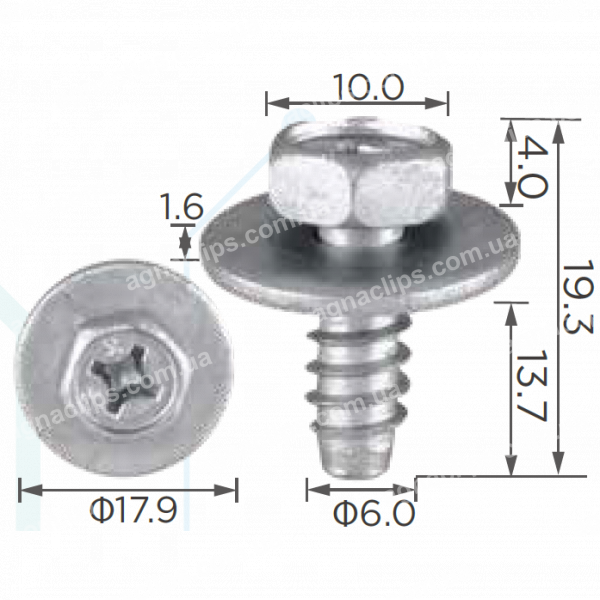 H 2340 Саморіз 6x14 Nissan Infiniti 01466-00261