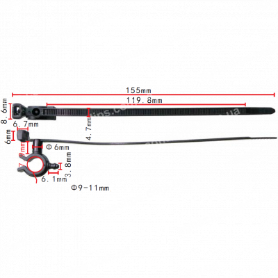 C 3580 Хомут 4.7x180 із клямкою
