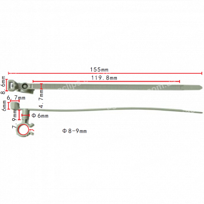 C 3578 Хомут 4.9x155 із клямкою