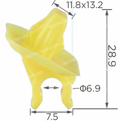 C 3564 Кліпса упору капота Chrysler Jeep 68294220AC 68294220AB 68294220AA