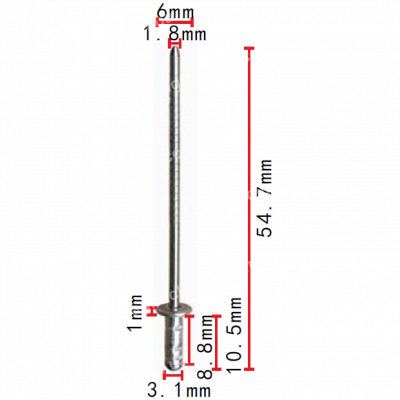 H 2291 Заклепка 3x9 VW Audi N91019701