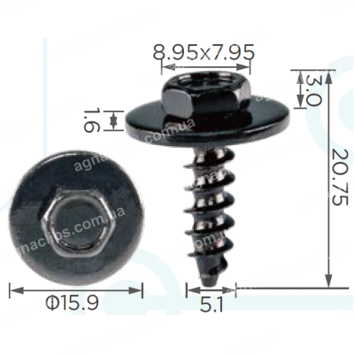 H 2333 Саморіз 5x17 BMW 07149126885
