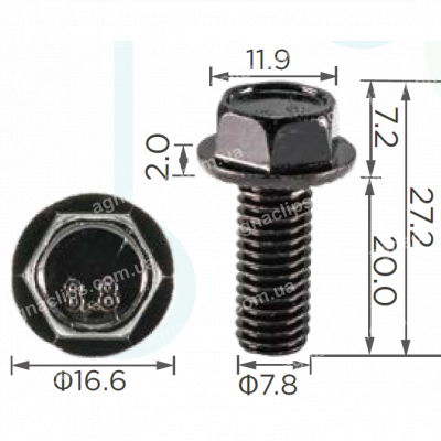H 2379 Болт М8x20 універсальний