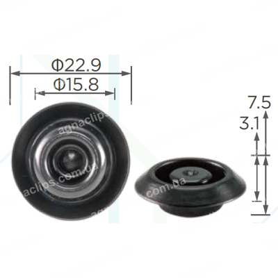 C 3597 Заглушка Ø 14мм дверей Honda 9555115000 пластикова