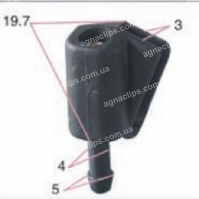 F7012 Форсунка на повідець двірника універсальна