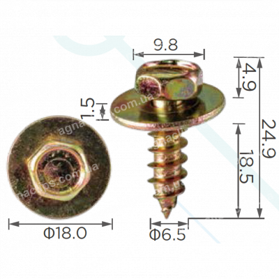H 2353 Саморіз 6.5х20 універсальний