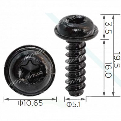 H 2381 Саморіз 5х16 GM Ford Chrysler 11611225 W506964-S450B 6510672AA