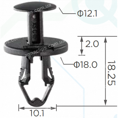 C 3839 Кліпса 7,5 мм Tesla 1128034-00-B