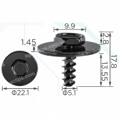 H 2394 Саморіз 5х14 універсальний
