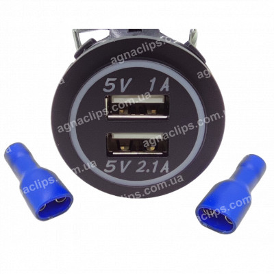 Гніздо прикурювача 2 USB з круговим підсвічуванням