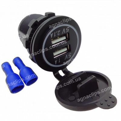 Гніздо прикурювача 2 USB з круговим підсвічуванням