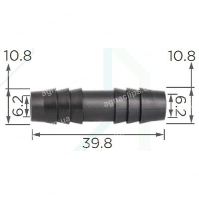 C 3694 З'єднувач (двійник) 10.8х10.8х40mm