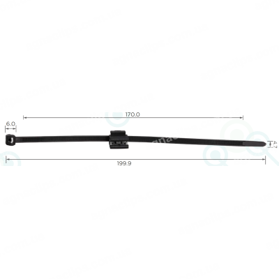 C 3821 Хомут проводки VW Audi 3D0971838M 4.7х200mm з EdgeClips