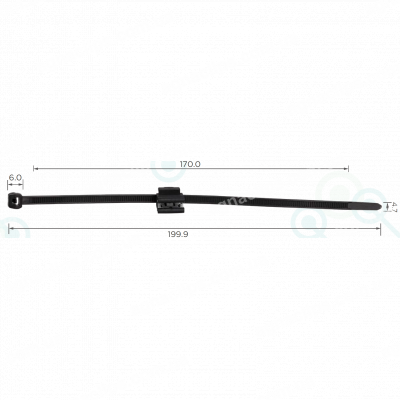 C 3821 Хомут проводки VW Audi 3D0971838M 4.7х200mm з EdgeClips