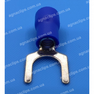 SV2-6 Клема вилкова Ø 6мм. в ізоляції синя
