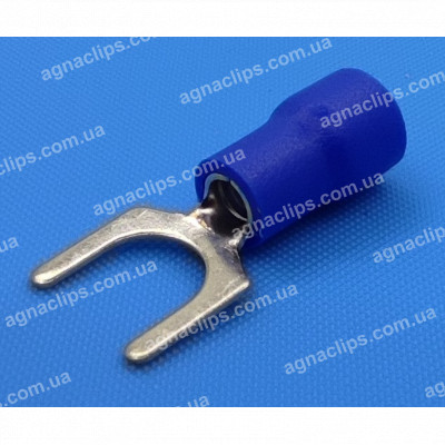SV2-6 Клема вилкова Ø 6мм. в ізоляції синя