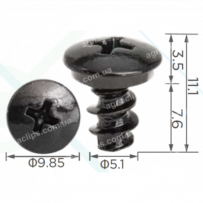 H 2318 Саморіз 5x8 BMW 07146959895