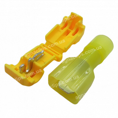T3 З'єднувач проводів 4-6 мм2 (через тата) жовтий з клемою
