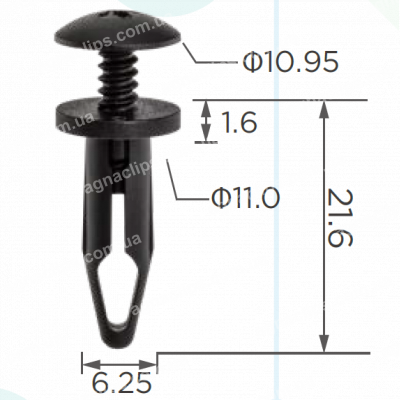 C 4039 Кліпса універсальна з різьбленням