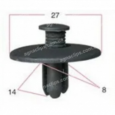 DK6121 Кліпса універсальна з різьбленням