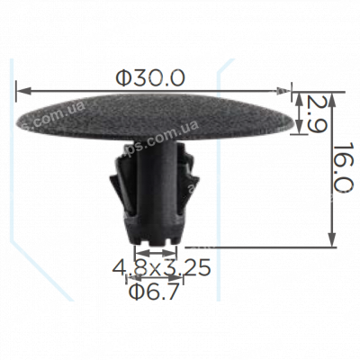 C 4056 Кліпса Subaru 90814FC001 шумоізоляції капота