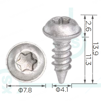 H 2389 Саморіз Tesla 1115453-00-B 4х11.3mm