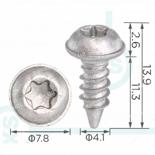 H 2389 Саморіз Tesla 1115453-00-B 4х11.3mm