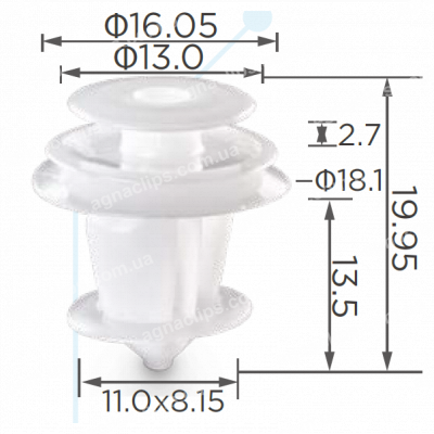 C 1899 orange Кліпса Toyota Lexus 624890E010