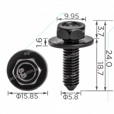 H 2388 Болт M6x19 Chery FQ140B0620F38