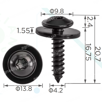 H 2402 Саморіз VW Skoda Seat Audi Renault 4.2х17 N10309101 7703016405