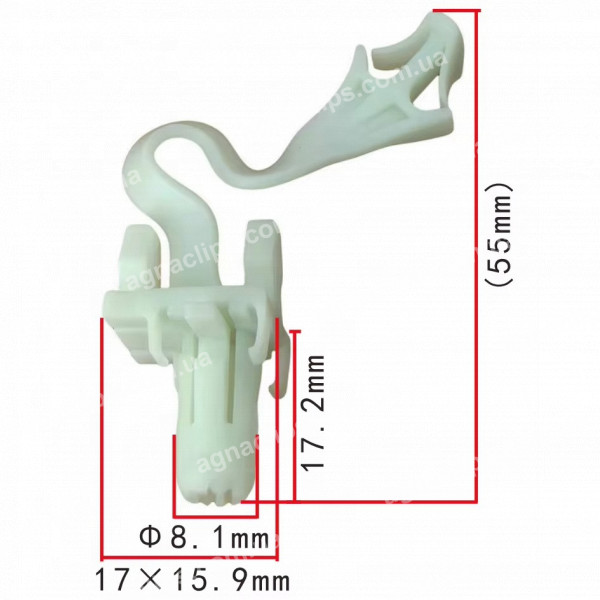 C 3960 Кліпса Toyota 62217-42050 6221742050 облицювання стійки лобового скла