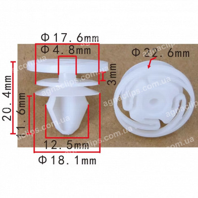 C 4115 Кліпса Citroen Peugeot 1613704380 кріплення обшивки дверей та багажника