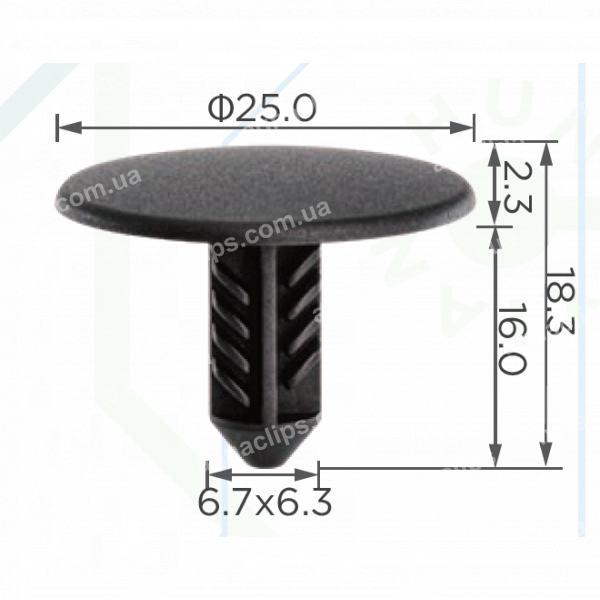 C 4150 Кліпса Chery T218402225 шумоізоляції капота