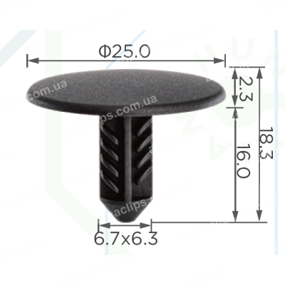 C 4150 Кліпса Chery T218402225 шумоізоляції капота