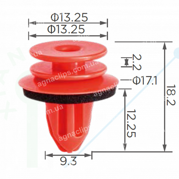 C 3935 Кліпса універсальна обшивка дверей