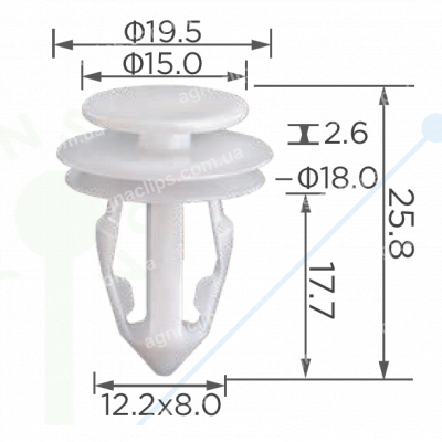 C 4154 Кліпса кріплення панелі