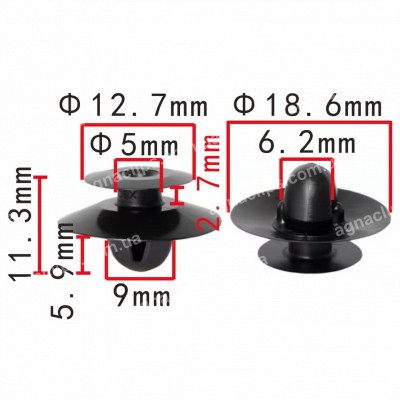 C 4167 Кліпса Honda 91562S0XA01 облицювання даху