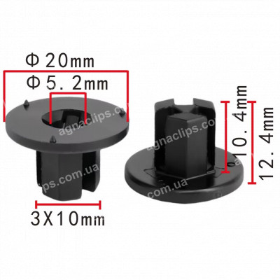 C 4169 Кліпса Honda 91517SE0003 переднього лонжерона, панелі приладів
