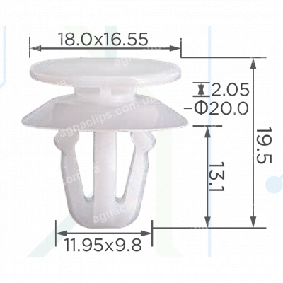 C 4179 Кліпса Mercedes A0019916598 облицювання стійки салону