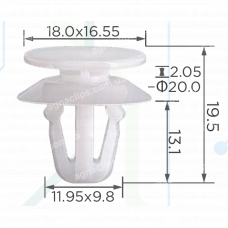 C 4179 Кліпса Mercedes A0019916598 облицювання стійки салону